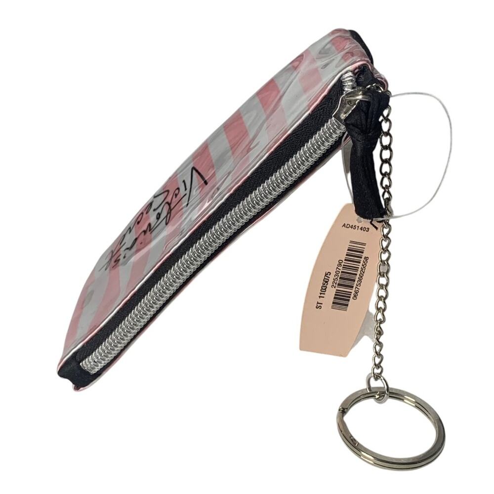 Victoria's Secret NWT Striped Coin Purse with Key Chain - Picture 7 of 10
